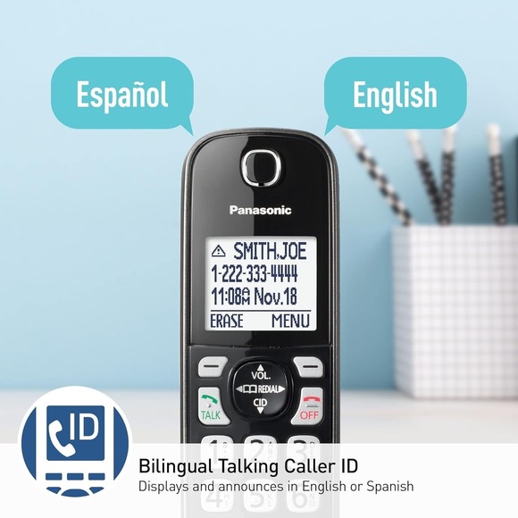 KX-TGD832M Panasonic 2-Handset Cordless Phone with Call Block & Bilingual ID - Picture 9 of 11